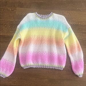 Rose Carmine Pastel Women's Crew Neck Sweater - Medium